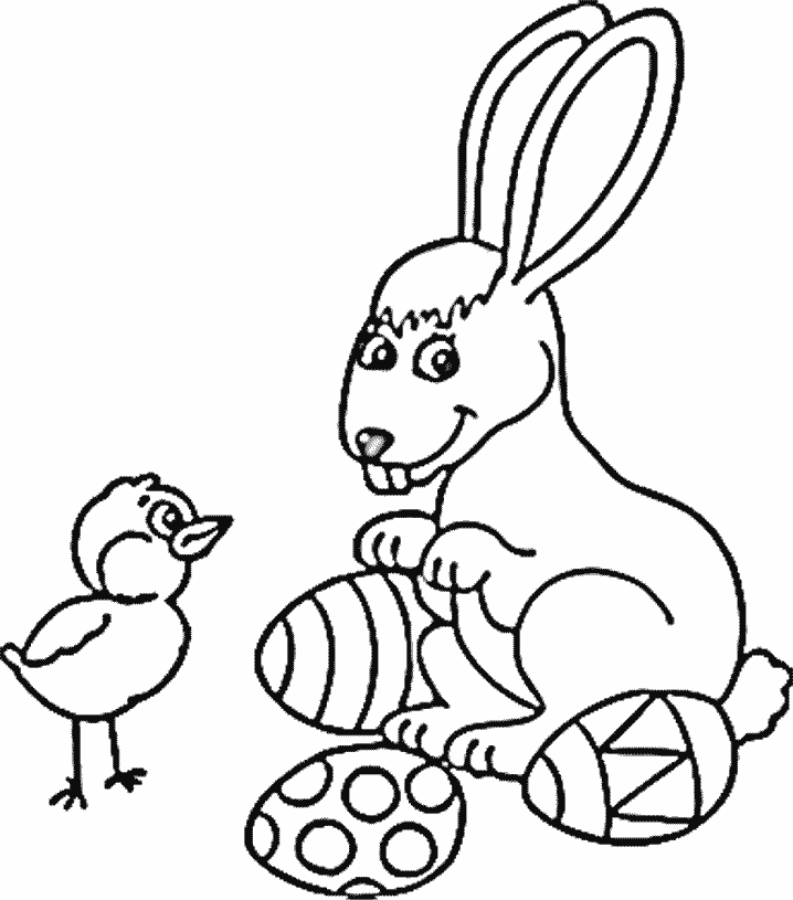 Easter Bunny Coloring Page For Kids