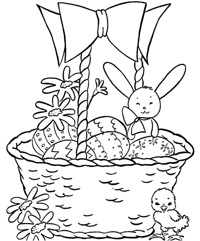 Easter Basket Coloring Page