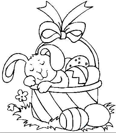 Easter basket coloring page