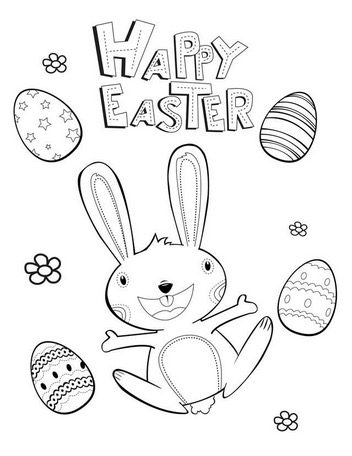 fun easter bunny coloring page