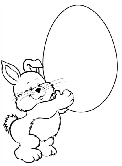 easter bunny egg coloring pages
