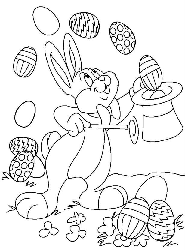 Magic Easter Bunny Coloring page