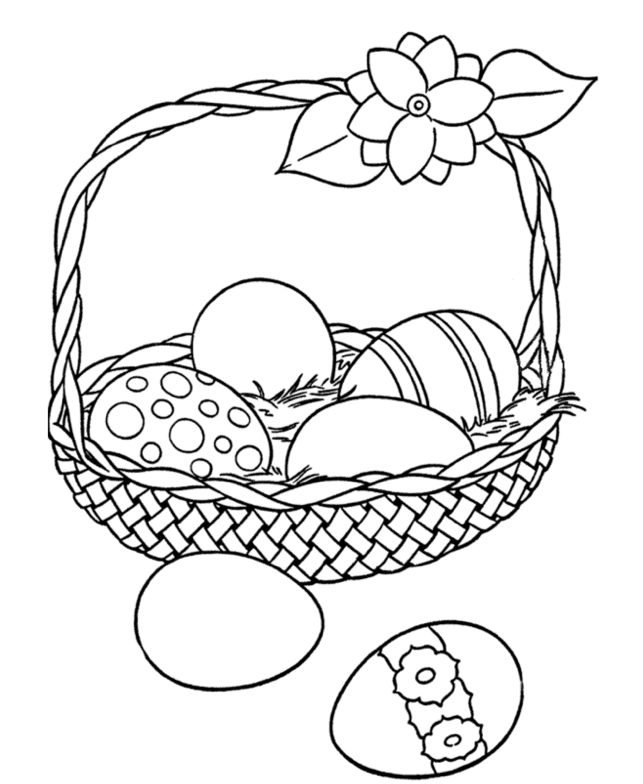 easter egg basket coloring page