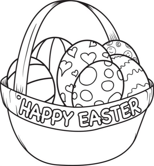 easter egg basket coloring page