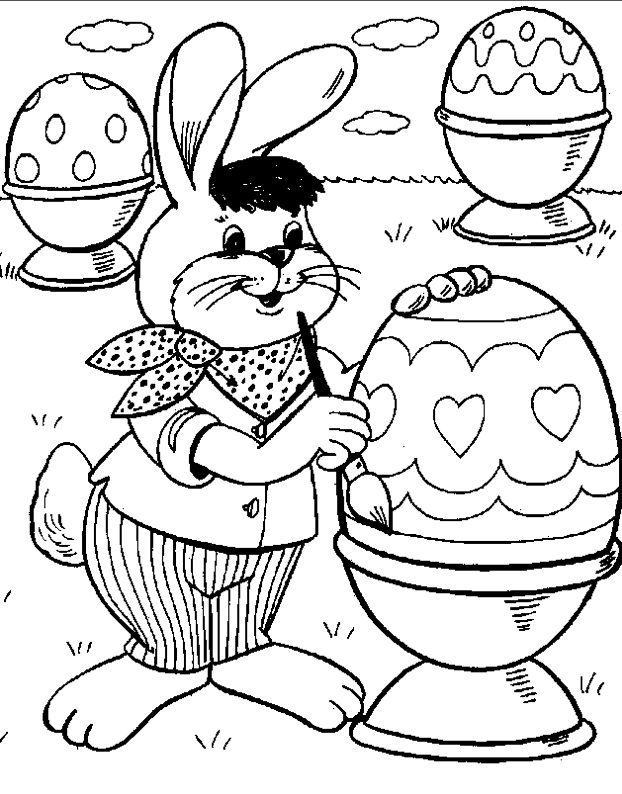 Easter Egg Painting Coloring Page