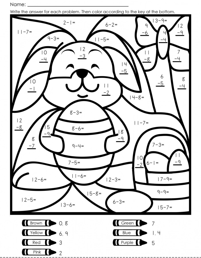 Easter Math Coloring Pages