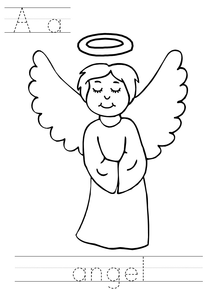 Easy Angel Coloring Page