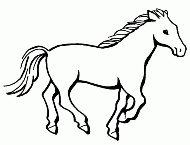 easy animal coloring pages horse