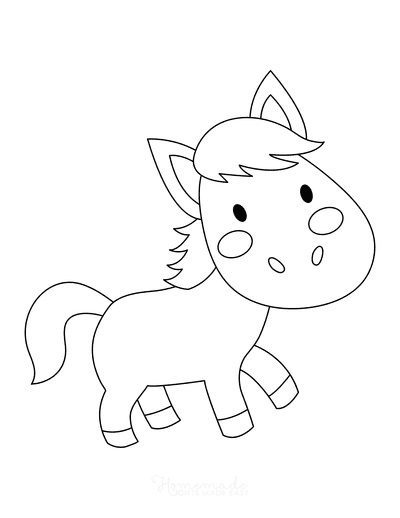 easy baby horse coloring pages