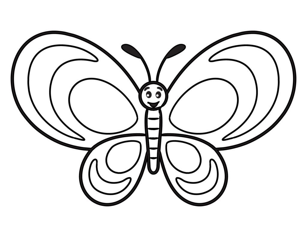 easy coloring pages butterfly