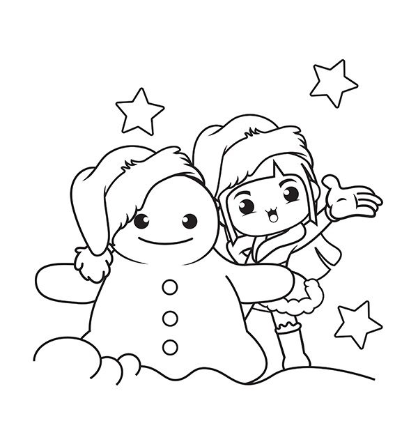 easy coloring pages winter