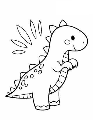 easy cute dinosaur coloring pages