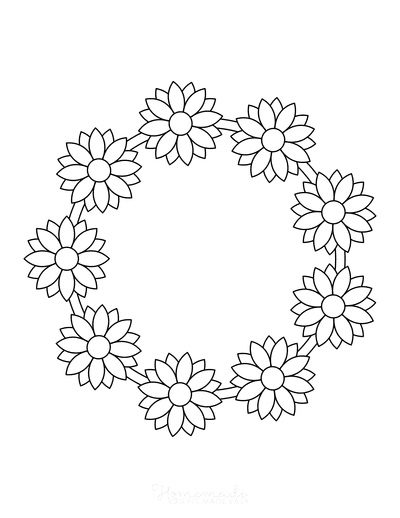 easy cute flower coloring pages