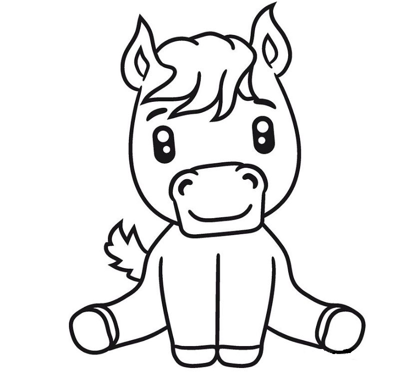 Easy Cute Horse Coloring Pages