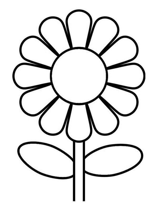 easy flower coloring pages