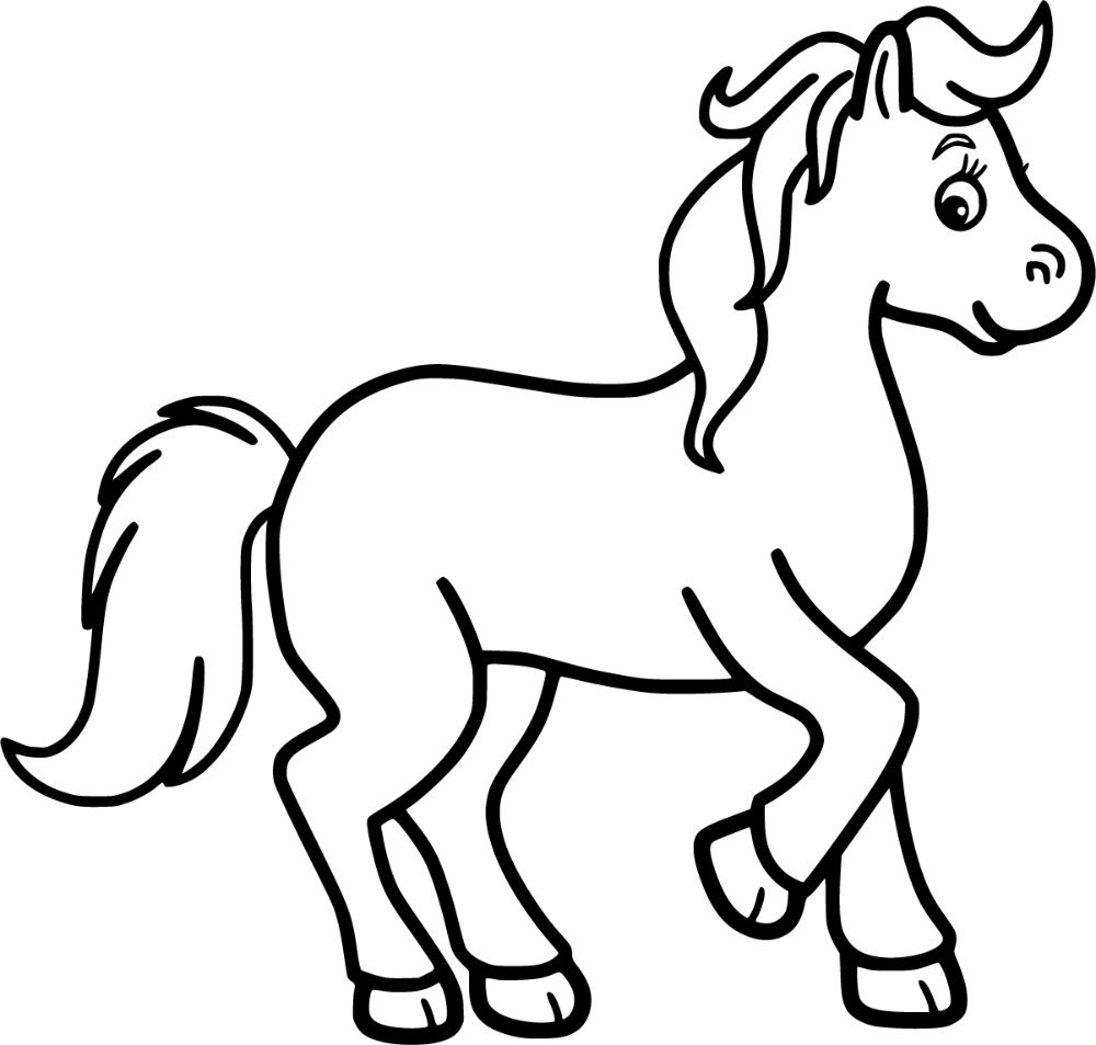 easy horse coloring pages