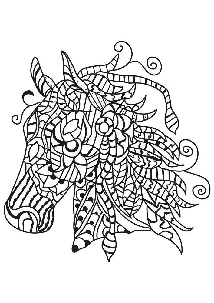 easy horse designs coloring pages