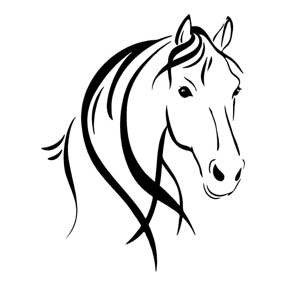 easy horse head coloring pages