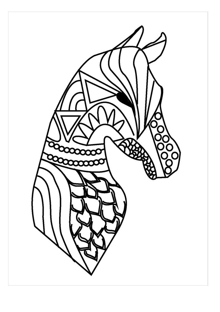easy horse mandala coloring pages