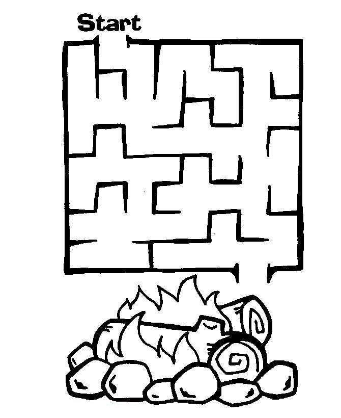 Easy Maze Coloring Page