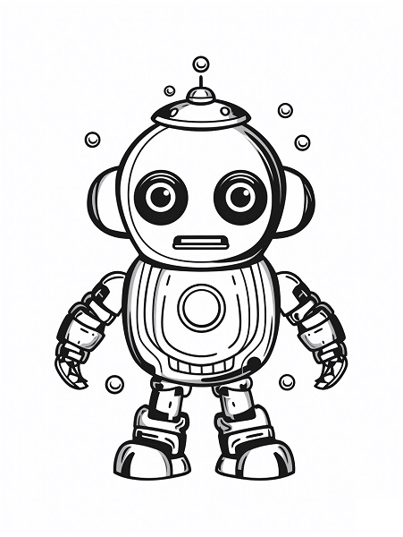 Easy Robot Coloring Pages