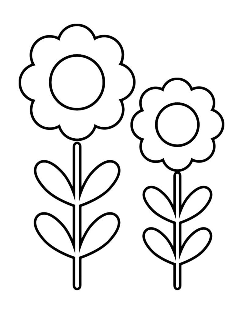 easy simple flower coloring pages