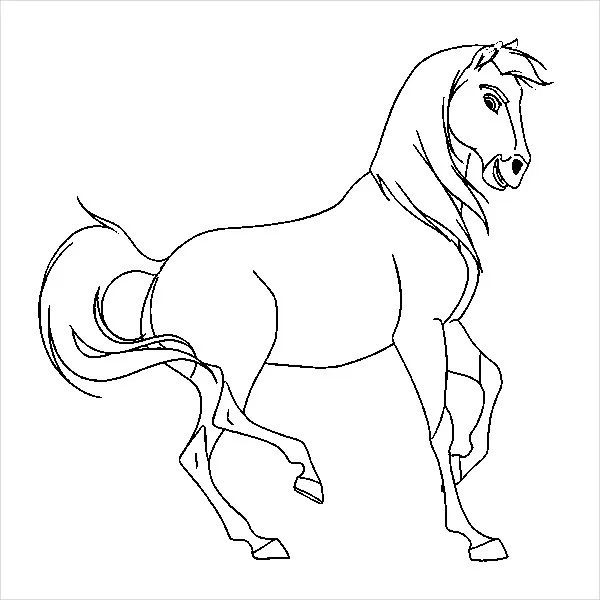 easy spirit horse coloring pages