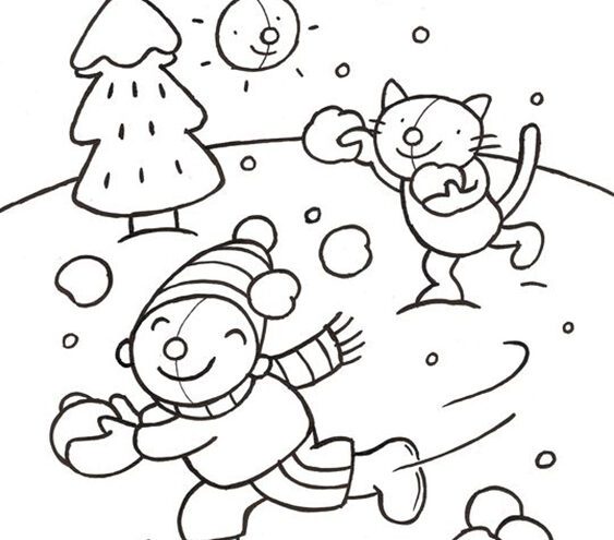 easy winter coloring pages for kids