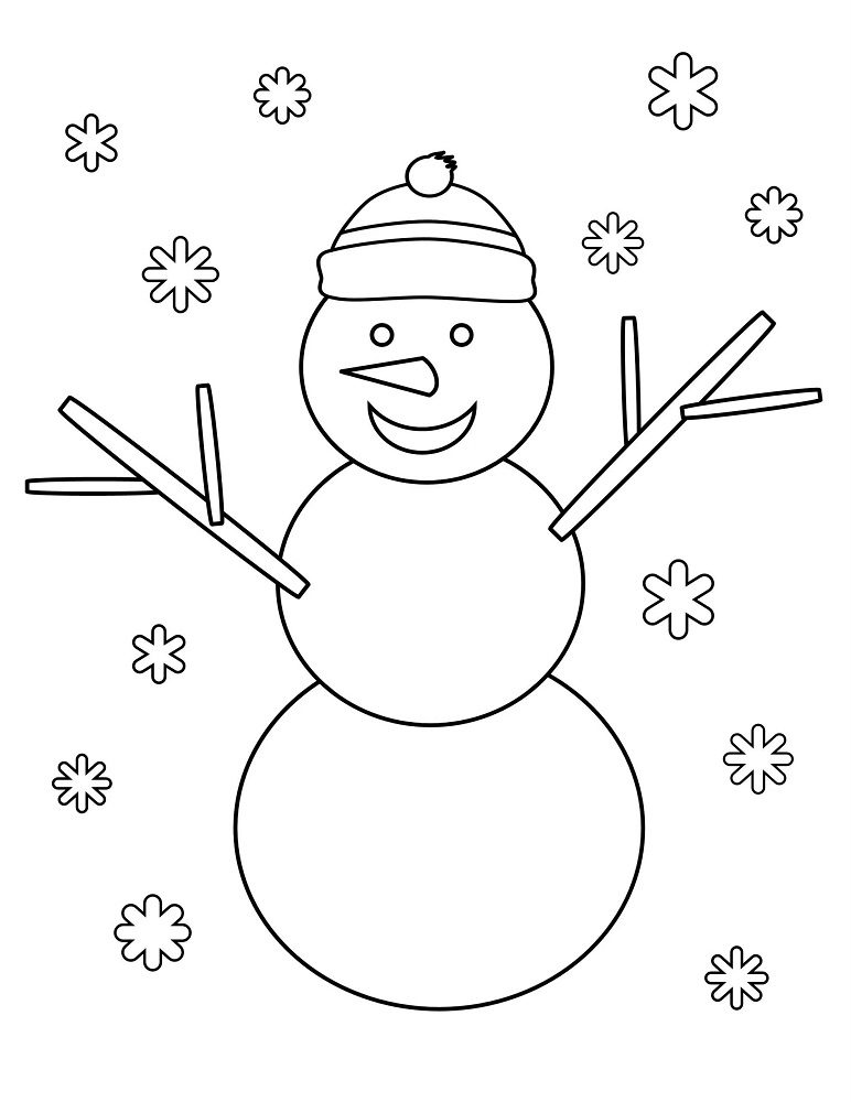 easy winter coloring pages