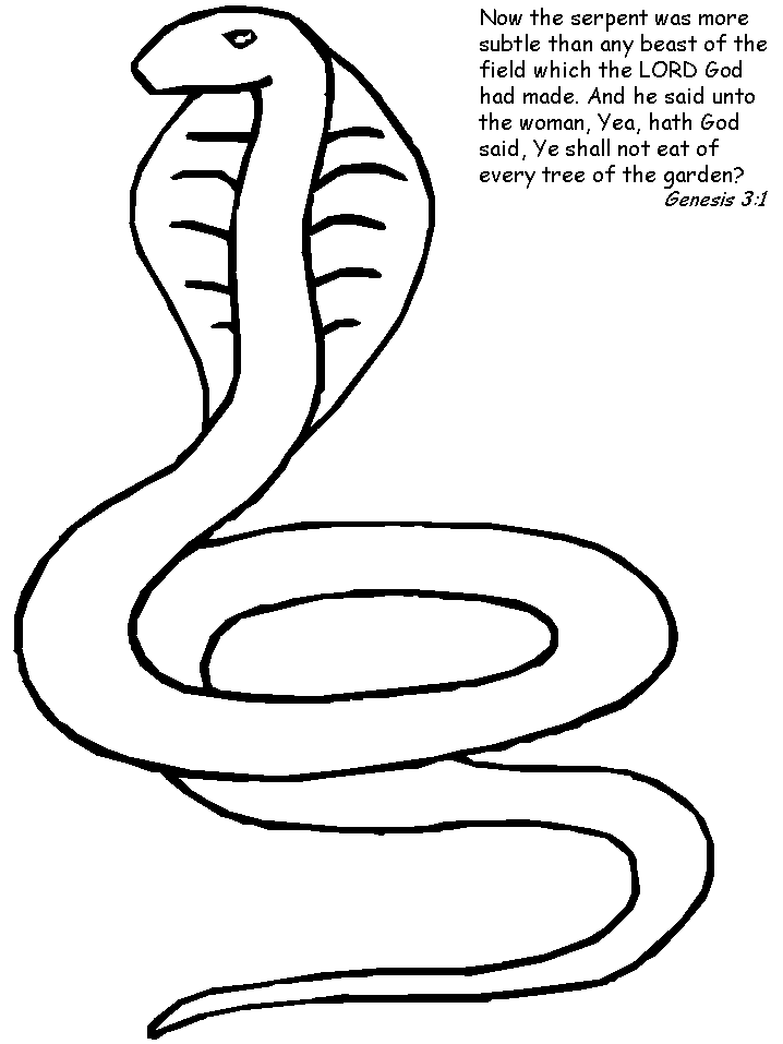 Eden Bible Snake Coloring Pages