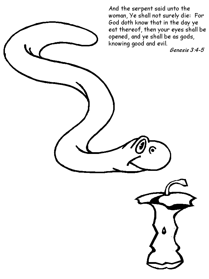 Eden Bible Snake Coloring Page