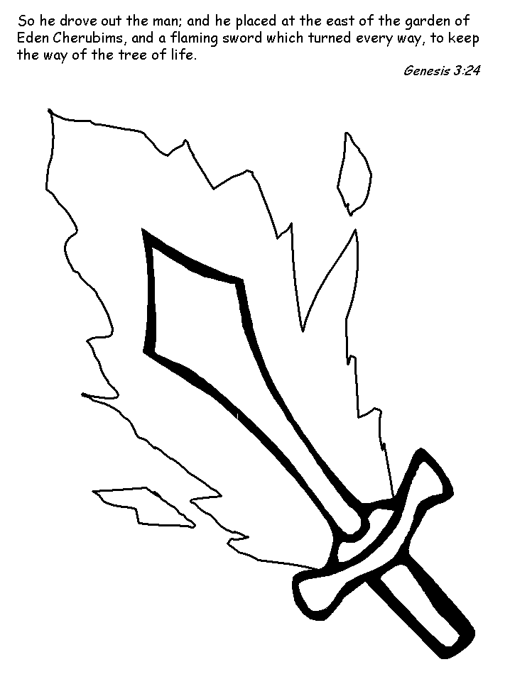 Eden Bible Sword Coloring Pages