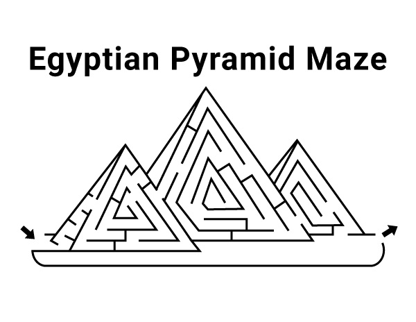 Egypt Pyramid Maze Coloring Page