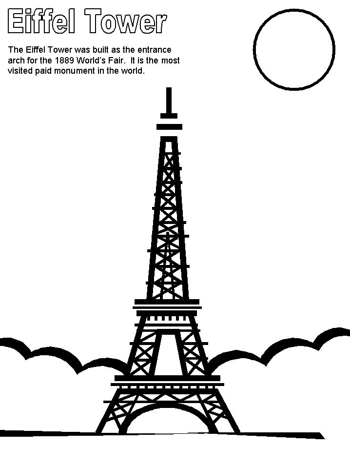 Eiffel Tower France Coloring Pages