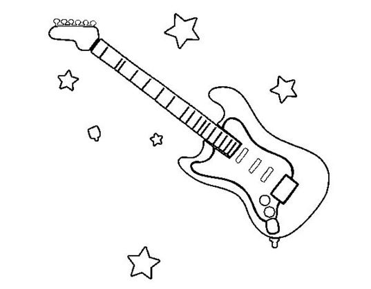 Electric Guitar Coloring Page coloring page & book for kids.