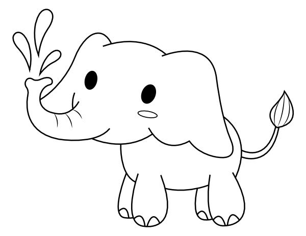 elephant squirting water coloring pages