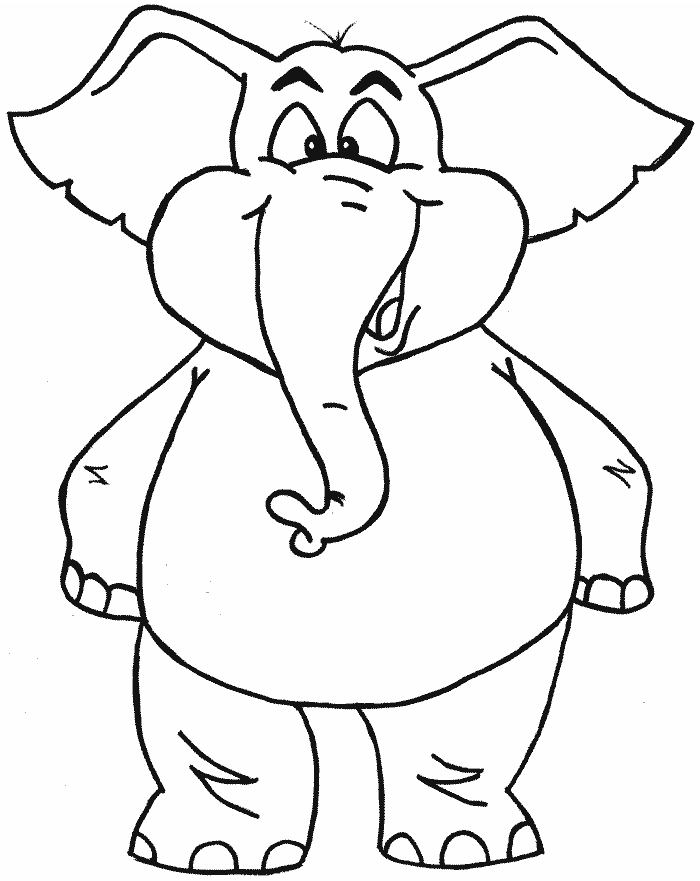 Standing Elephant Coloring Pages