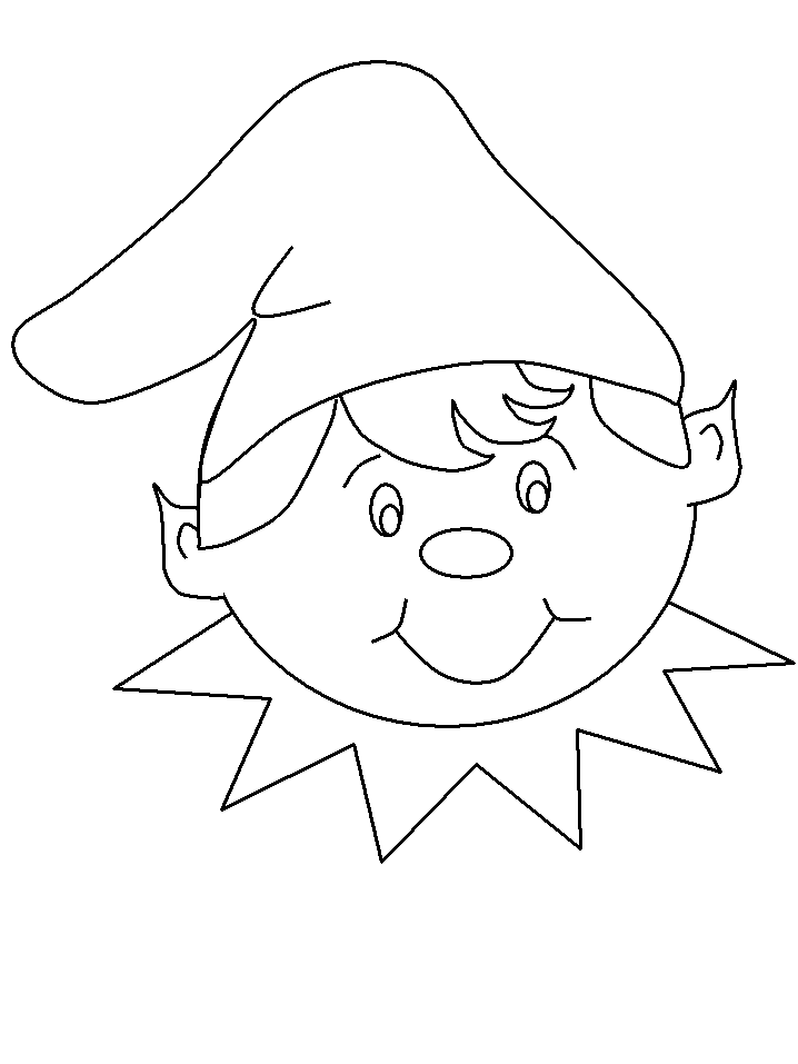 Elf head coloring page