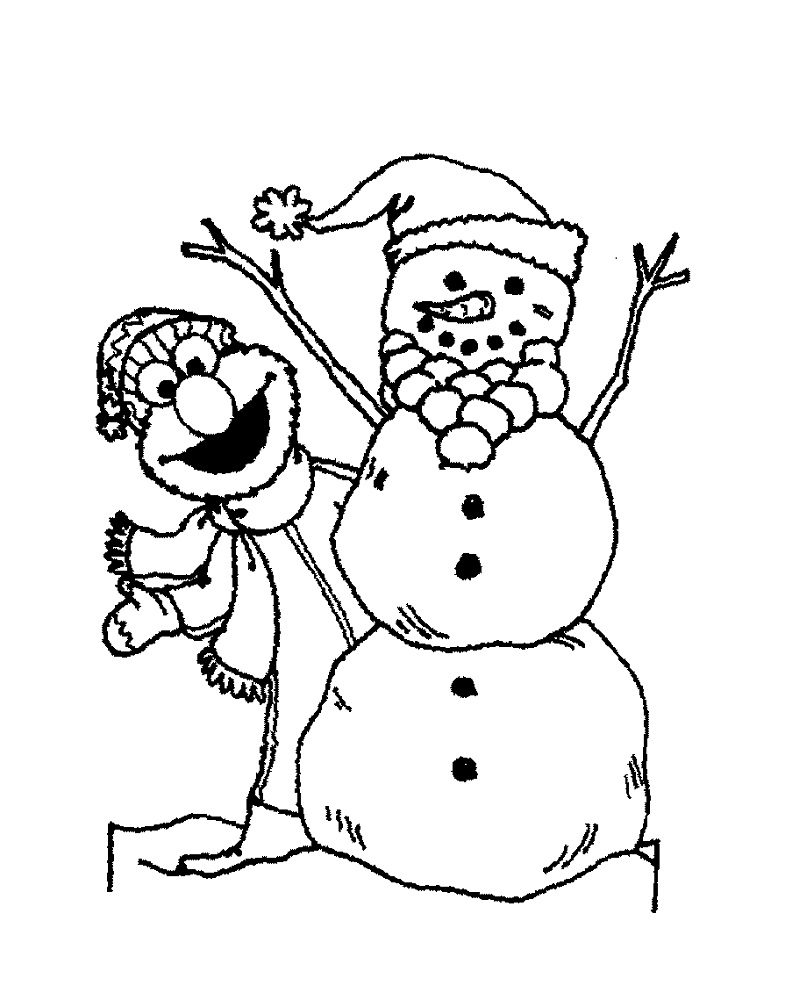 elmo winter coloring pages