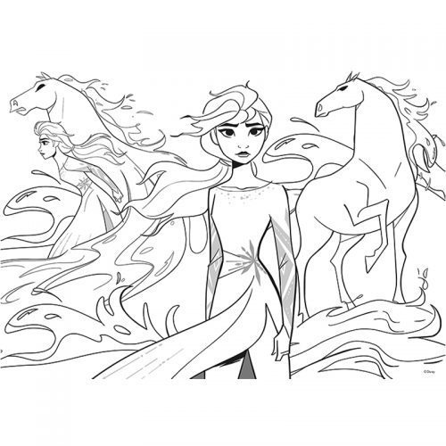 elsa and water nokk coloring pages