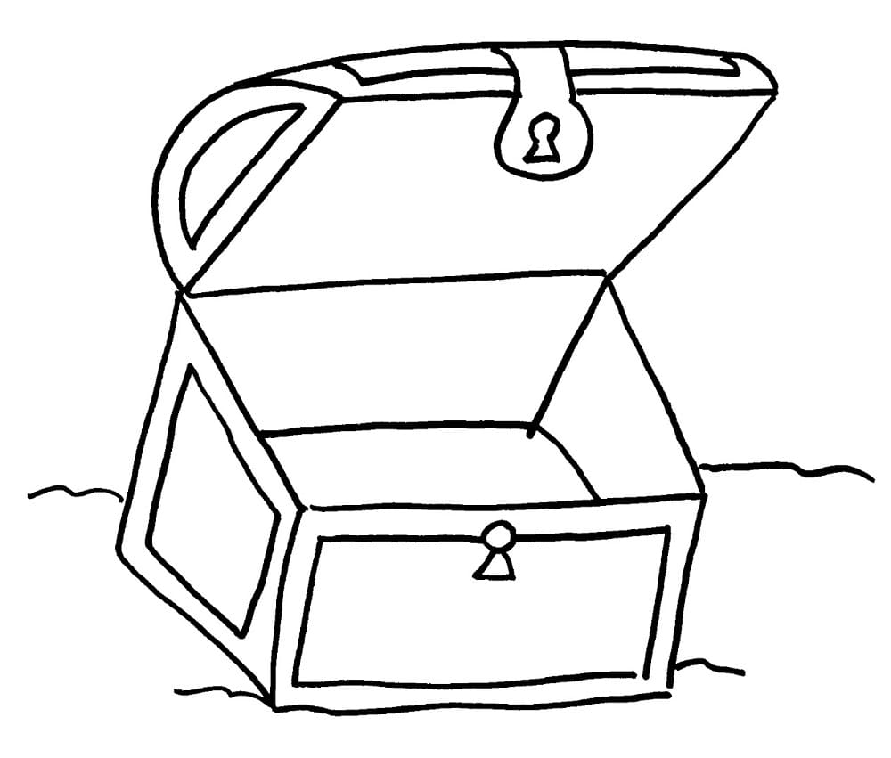 Empty Treasure Chest Coloring Page
