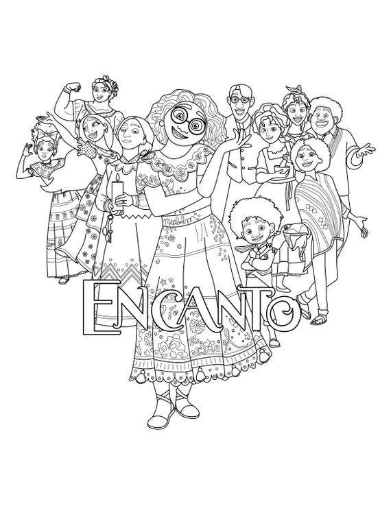 Encanto Family Coloring Page