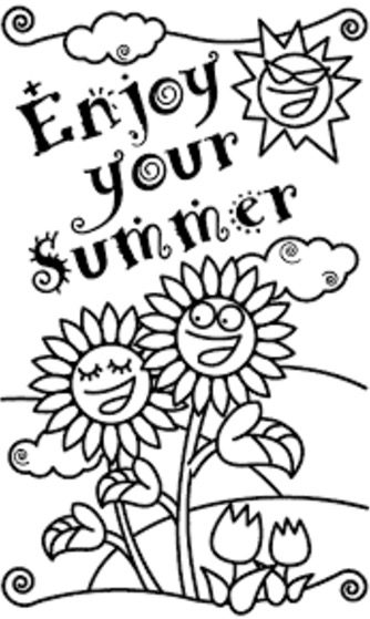 Enjoy summer coloring page