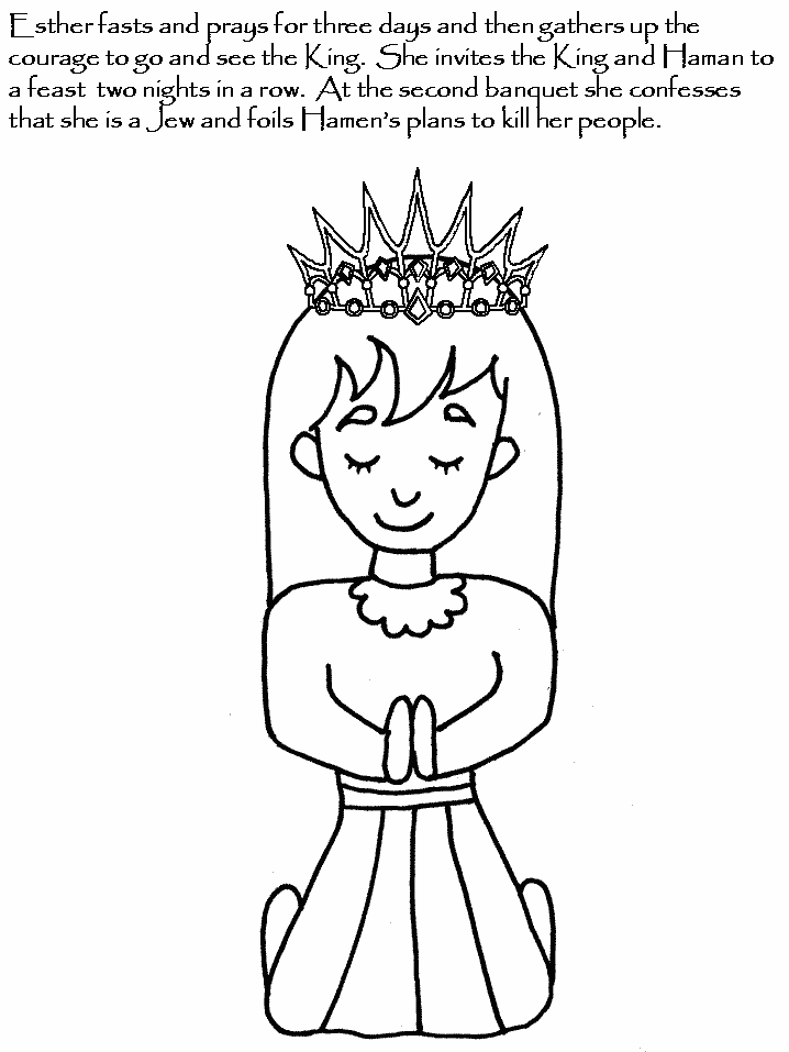 Esther Bible Coloring Page Printable Free