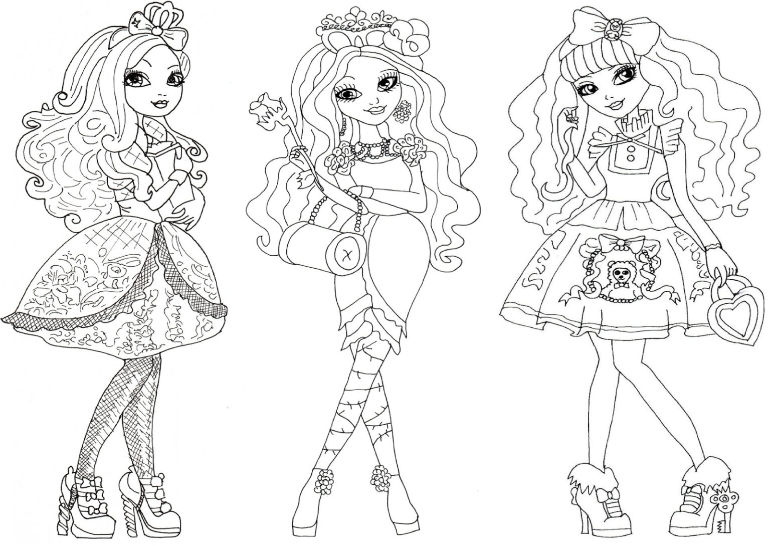 Ever After High Coloring Pages Free Winter Pixies Fox