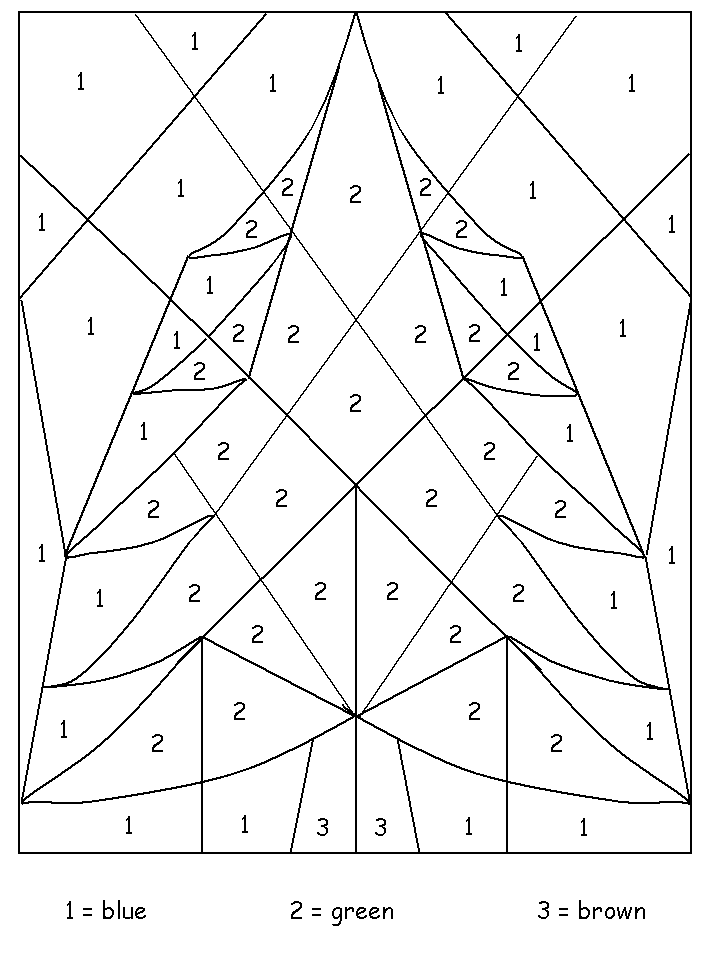 Evergreen Tree Color By Numbers