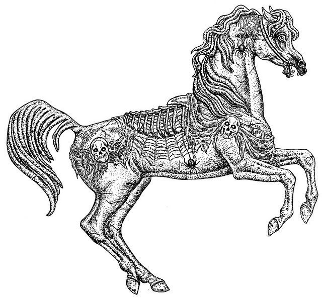 evil horse coloring pages