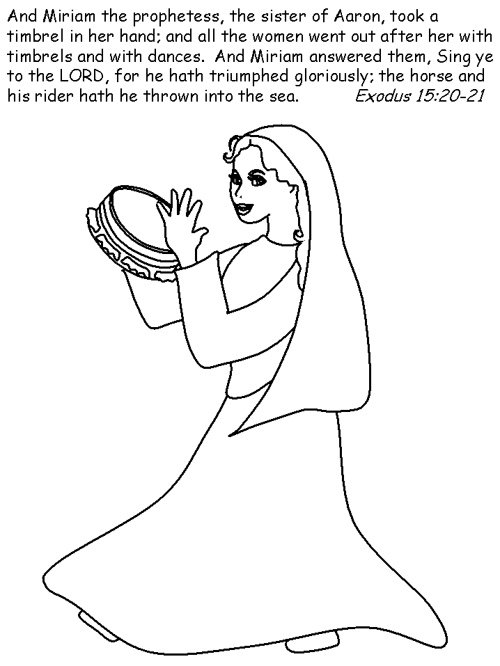 Exodus Bible Miriam Coloring Pages