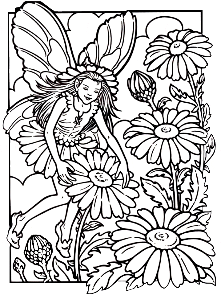 Fairy Flower Coloring Page