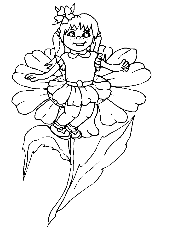 Fairy Flower Coloring Pages